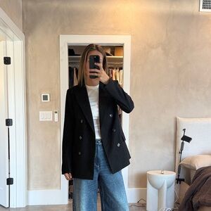 H&M Women's Black Double-Breasted Blazer